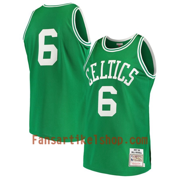 NBA Boston Celtics Trikot Bill Russell 6 Hardwood Classics Grün Swingman - Herren